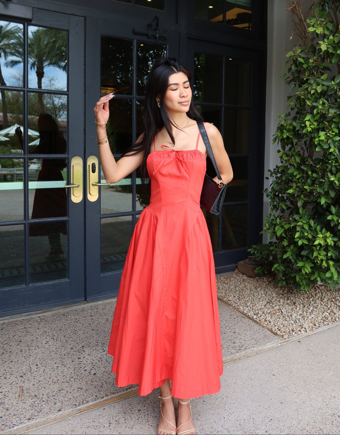 Milkmaid Maxi Dress | True Red