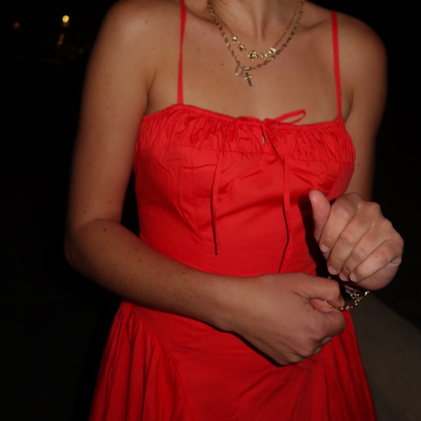 Milkmaid Maxi Dress | True Red