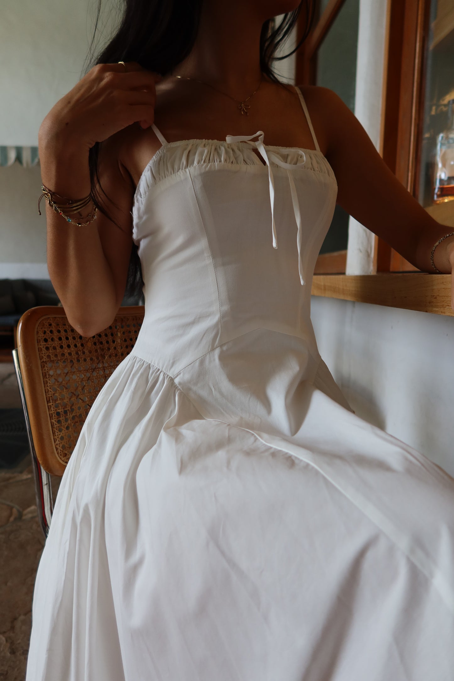 Milkmaid Maxi Dress | Pure White
