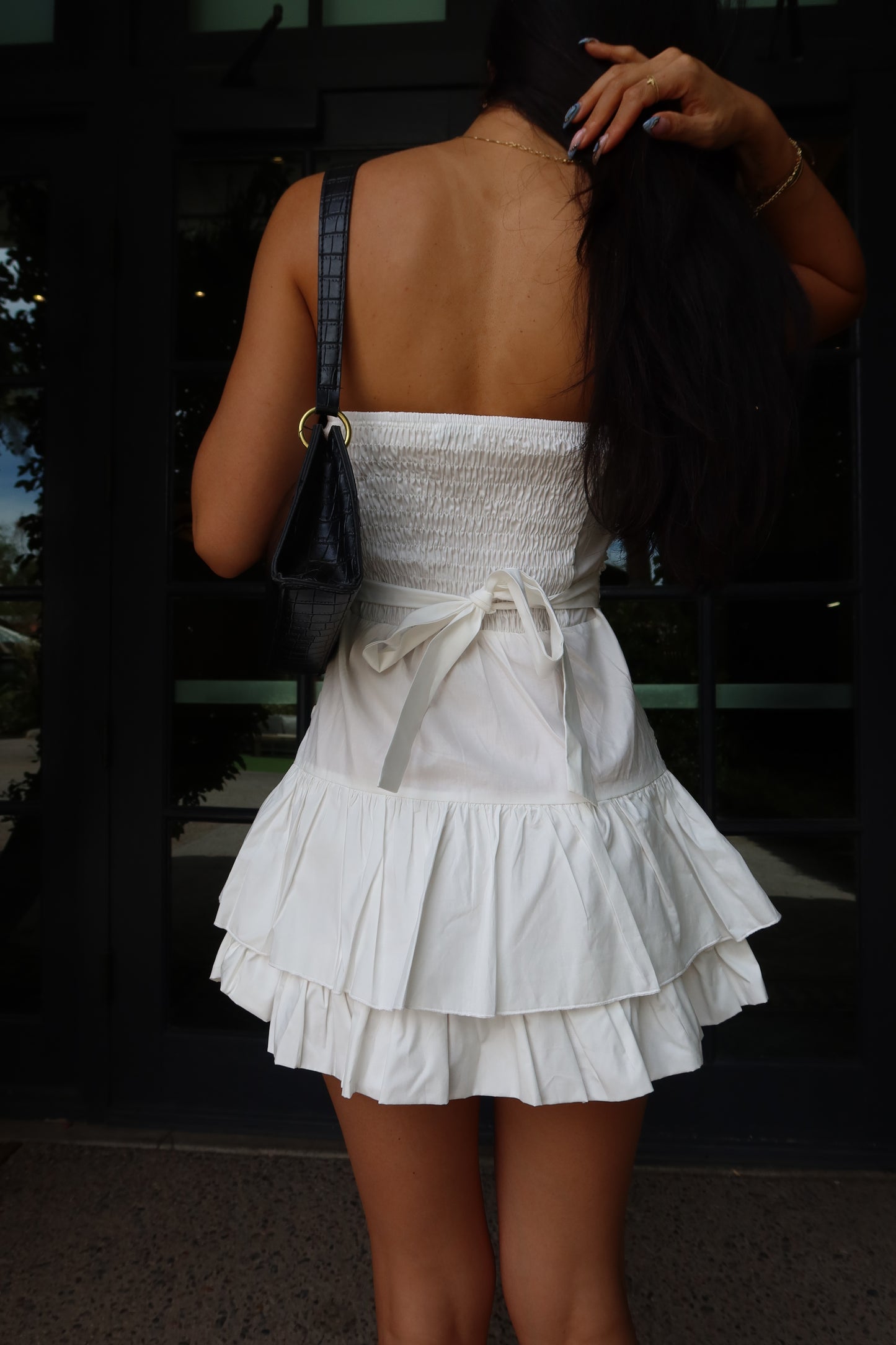 Mini Poplin Ruffle Dress