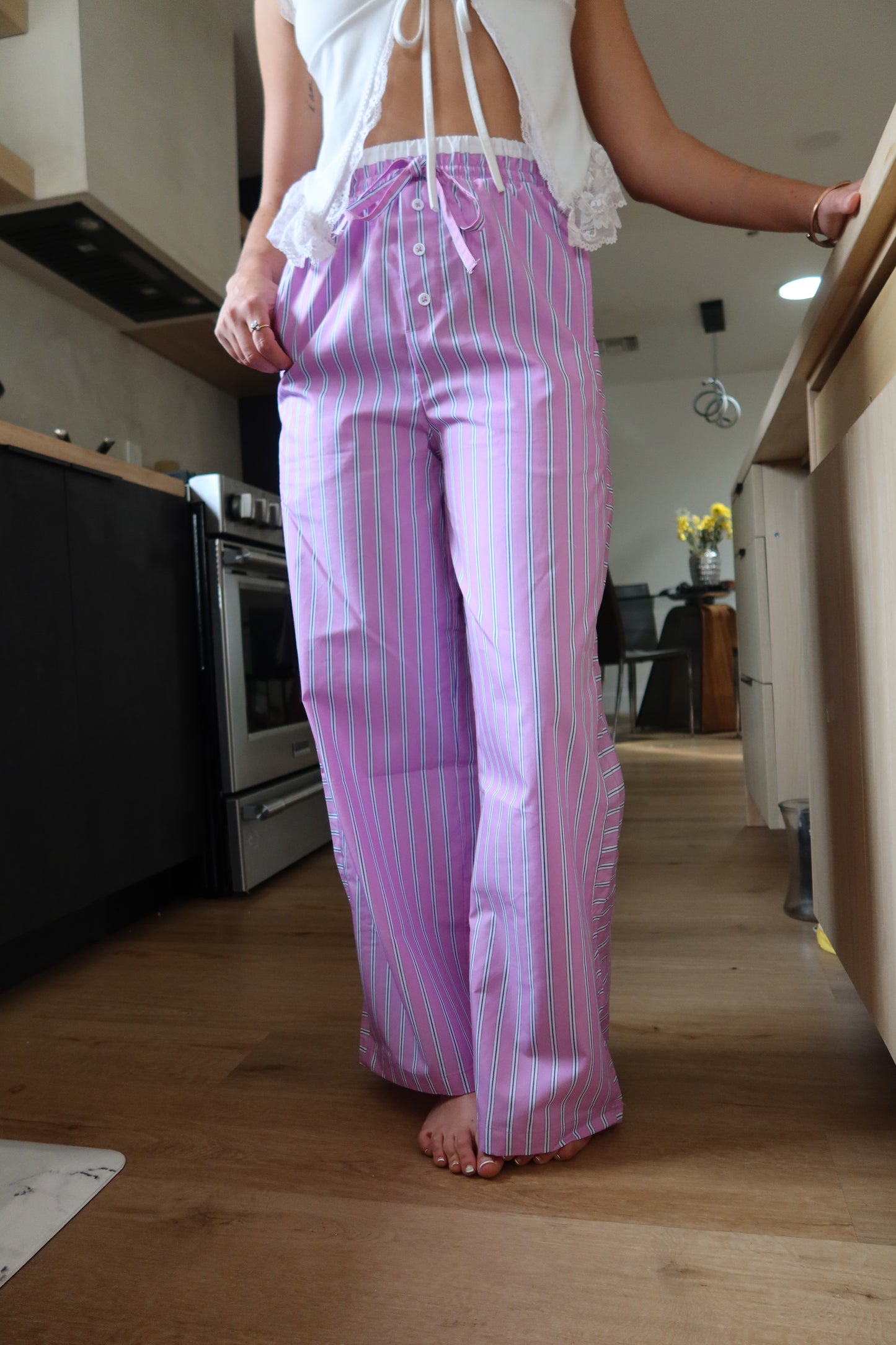 Boxer Pant | Striped Pink