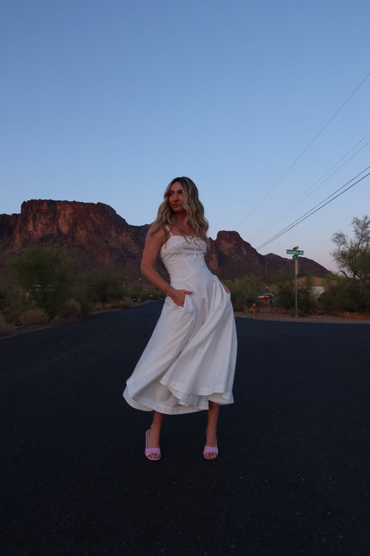 Milkmaid Maxi Dress | Pure White