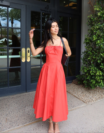 Milkmaid Maxi Dress | True Red